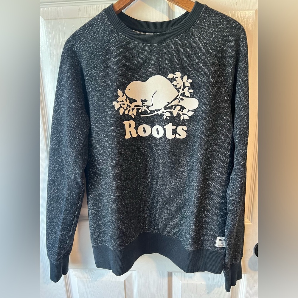 Roots Unisex Gender Free Black Pepper Crewneck Sweatshirt Large Longsleeve - Picture 6 of 6